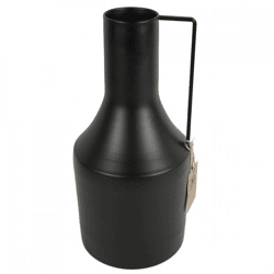 Vase Flasche Metall mattschwarz 33,5 cm