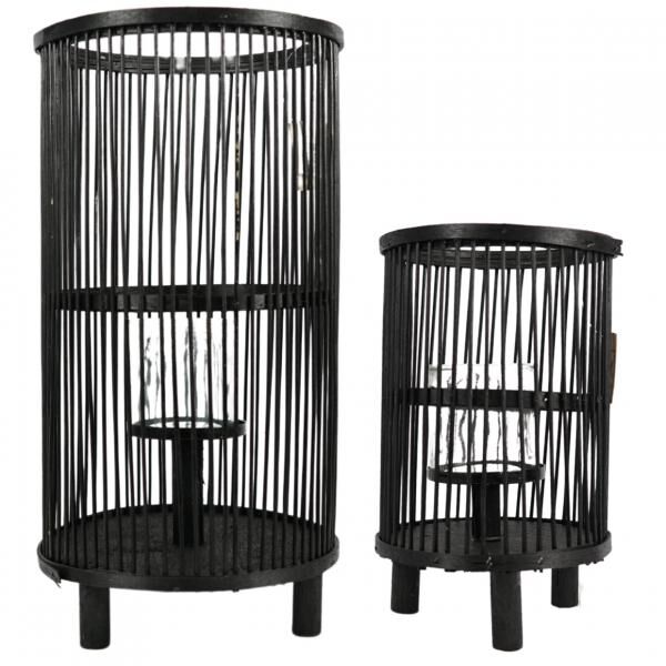 Laterne Saigon schwarz 40,5 cm 2er Set