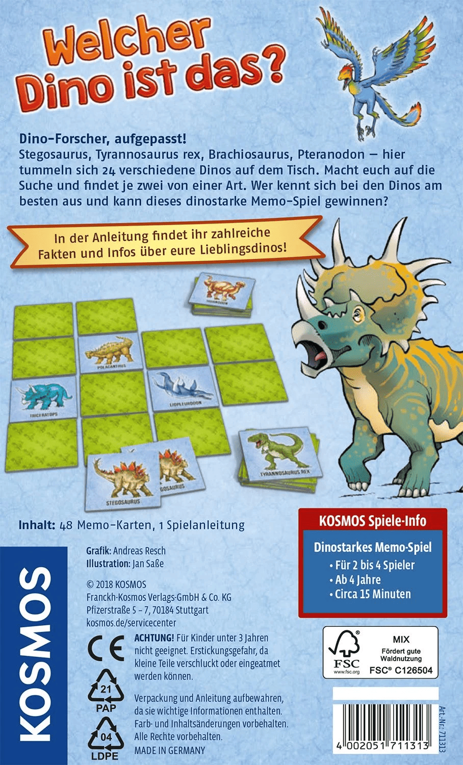 Kosmos 711313 - Welcher Dino ist das? (Mitbringspiel) - Dinostarkes Memo-Spiel