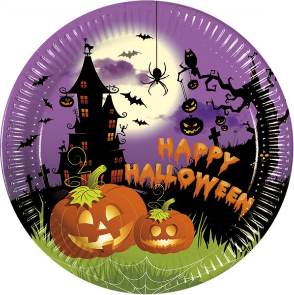 HAPPY SPOOKY HALLOWEEN (NEW) - 8 Pappteller Gro&szlig; 23cm