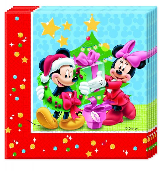 Mickey Christmas - 20 Two-Ply Paper Napkins 33x33cm