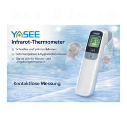 YASEE YS-TWA-1 Infrarot-Thermometer mit Signalton bei Fieber oder erhöhter Temperatur Stirn-Thermometer berührungslos Weiß
