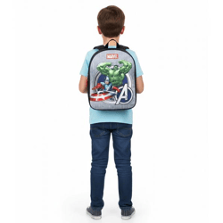 VADOBAG Kinder Rucksack im Avengers-Design mit Hulk und Captain America-Print Tages-Rucksack Kindergarten-Rucksack 5L 202-3999 Grau