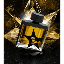 Fragrance World Star Men Nebula Herren Eau de Parfum Amber-Holz-Duft mit fruchtiger Frische Körper-Duft Parfüm 100ml Schwarz