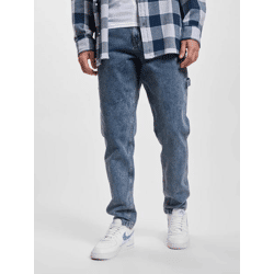 lässige Karl Kani Herren Jeans Reißverschluss Taschen mit Baumwolle Blau