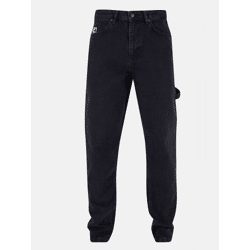 stylische Karl Kani Herren Jeans Reißverschluss Taschen mit Baumwolle Schwarz