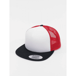 lässige Flexfit Unisex Cap Mesh 330 g/m² Weiß/Rot/Schwarz