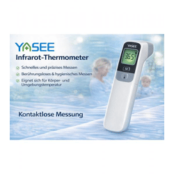 YASEE YS-TWA-1 Infrarot-Thermometer mit Signalton bei Fieber oder erhöhter Temperatur Stirn-Thermometer berührungslos Weiß