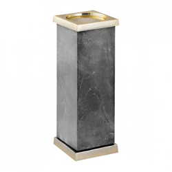 PTMD Kerzenhalter Alanna Marmor schwarz/gold 28,5 cm