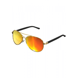 markante MSTRDS Unisex Sonnenbrille polarisiert Mirror-Look Gold/Orange