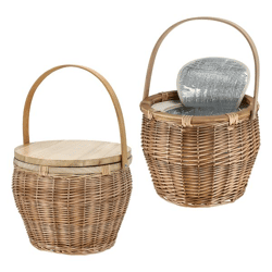 Picnic basket, rattan, approx. 34cmH