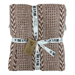 Take a Plaid 23 aus recycelter Baumwolle rostbraun 125 x 150 cm