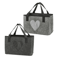 Filztasche, Herz, 2/s, 40x26,5x21cm 