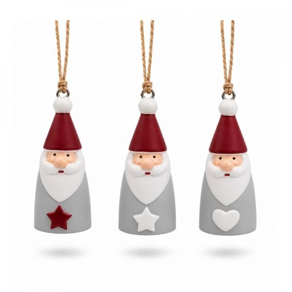 Stern Fabrik Weihnachtsanhänger Weihnachtsmann 7 cm 3fach sortiert