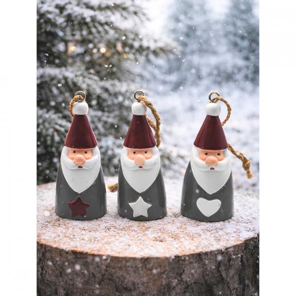 Stern Fabrik Weihnachtsanhänger Weihnachtsmann 7 cm 3fach sortiert