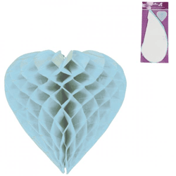 Partydekoration Wabenherz blau 30 cm