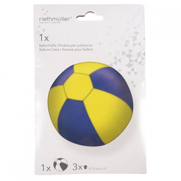 Ballonhülle mit 3 Ballons gelb/blau 27,5 cm