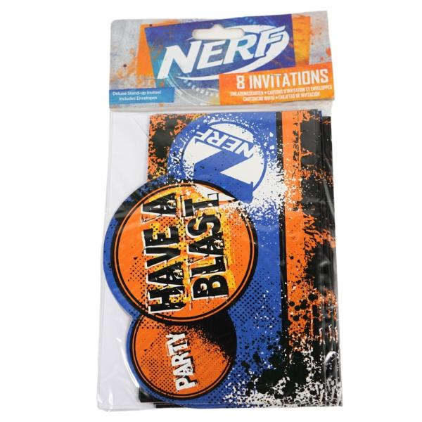 Nerf Einladungskarten und Umschläge 12 x 16 cm 8 Stück.