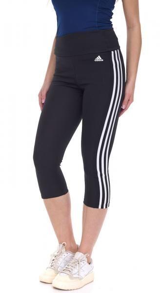 adidas Designed to Move High-Rise 3-Streifen Sport 3/4-Tight Damen Sport-Leggings mit AeroReady Fitness-Hose Capri-Leggings GL3985 Schwarz