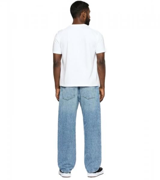 stylische Herren Jeans im Jogger-Stil Denim-Hose Baggy Leg mit Bindeband BR-1200-1700 Hell-Blau