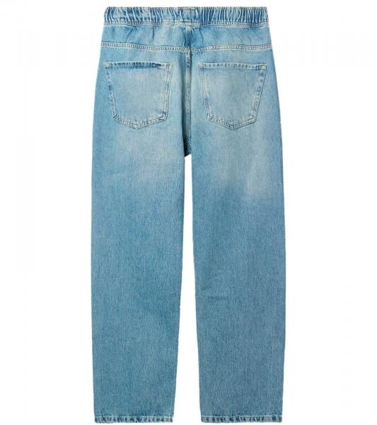 stylische Herren Jeans im Jogger-Stil Denim-Hose Baggy Leg mit Bindeband BR-1200-1700 Hell-Blau