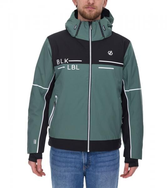 DARE 2b SPEED OUT II Herren Snowboard-Jacke wasserdichte Ski-Jacke nachhaltige Wintersport-Jacke DMP520_P7T Schwarz/Gr&uuml;n