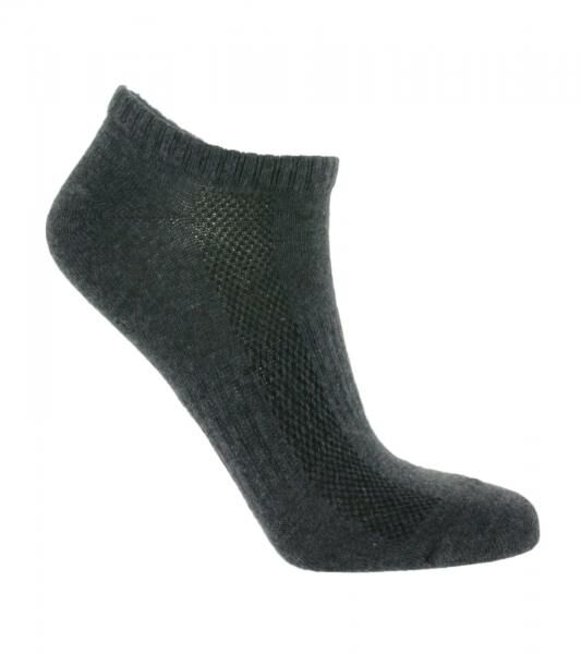 6 Paar TASTIQ Damen & Kinder Sneaker-Socken schlichte Baumwoll-Socken in Geschenkbox Sport-Socken Grau