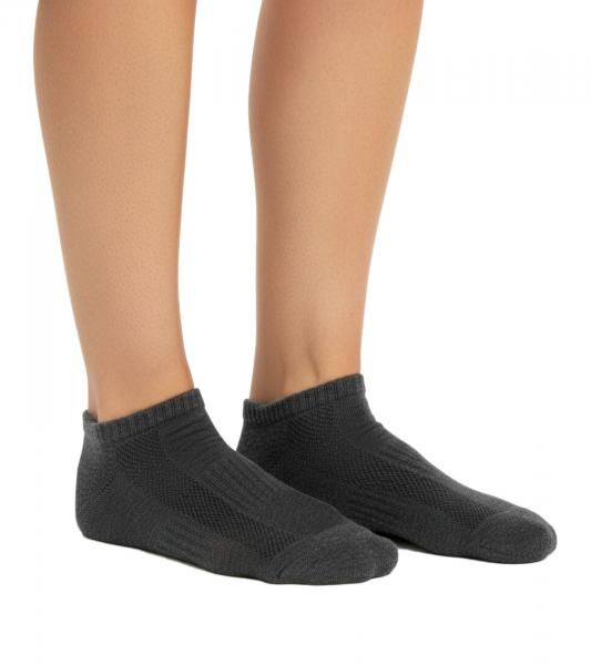 6 Paar TASTIQ Damen & Kinder Sneaker-Socken schlichte Baumwoll-Socken in Geschenkbox Sport-Socken Grau