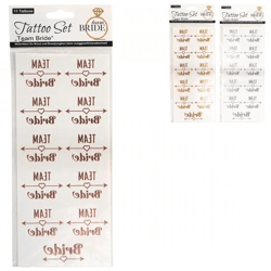Tattoo set team bride 18 cm 3 assorti set van 11