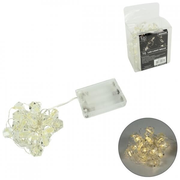 Lichterkette Perlen Facette LED auf Batterie 1 m