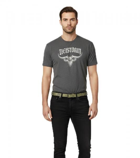 Slipknot G&uuml;rtel f&uuml;r Damen oder Herren stylischer Leder-G&uuml;rtel Freizeit-G&uuml;rtel Olivgr&uuml;n