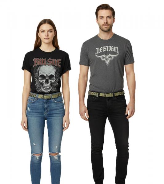 Slipknot G&uuml;rtel f&uuml;r Damen oder Herren stylischer Leder-G&uuml;rtel Freizeit-G&uuml;rtel Olivgr&uuml;n
