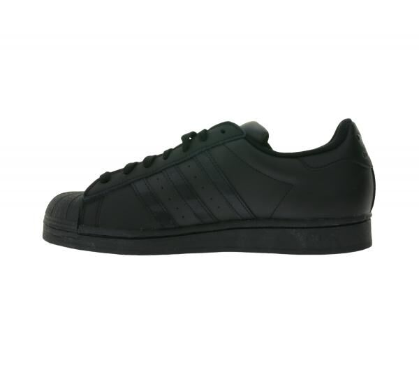 adidas Superstar Damen Sneaker mit ikonischem Shell Toe Design Echtleder-Schuhe Low Top Sneaker EG4957 Schwarz