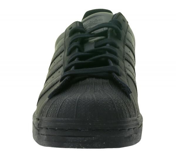 adidas Superstar Damen Sneaker mit ikonischem Shell Toe Design Echtleder-Schuhe Low Top Sneaker EG4957 Schwarz