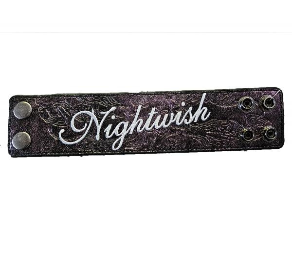 Nightwish Armband Symphonic-Metal-Band mit Logo-Schriftzug Leder-Armband Lila