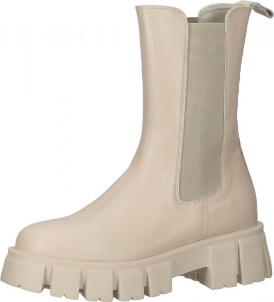 Elegante LAZAMANI Stiefelette Schlupfschuhe f&uuml;r Damen 55.084 ecru Beige