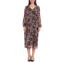 Aniston SELECTED Damen Maxi-Kleid mit Allover-Print Sommer-Kleid 76445867 Braun/Bunt