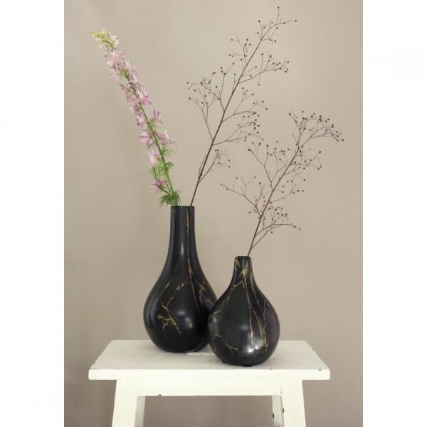 Vase Dazzle Marmor schwarz/gold 18 cm