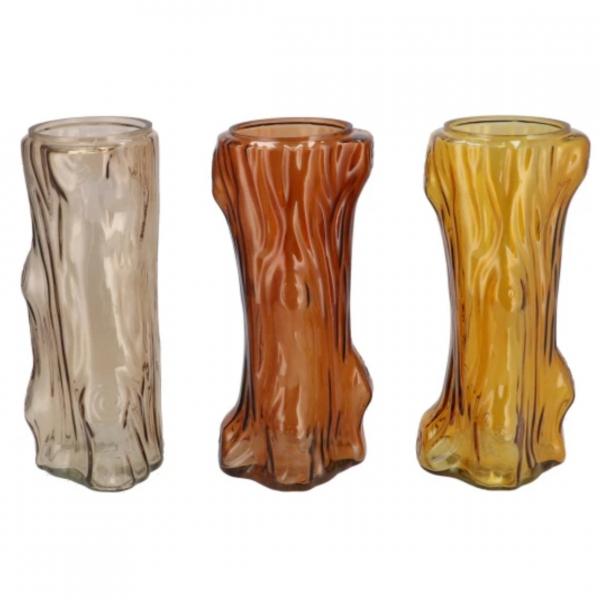Vase Baum braun/gelb 26 cm 3 Stück sortiert