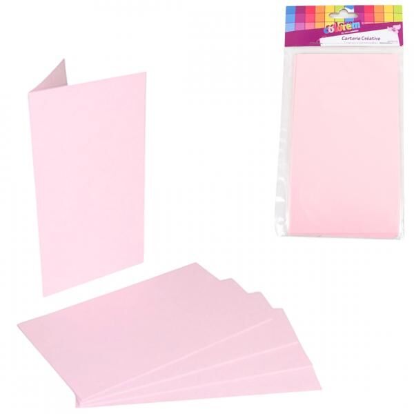 DIY-Menükarten Karton rosa 10 x 17 cm 5 Stück.