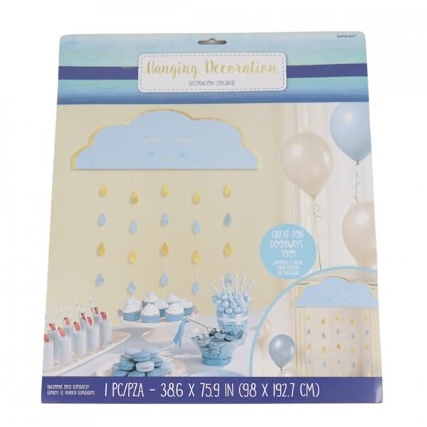 Türvorhang Baby-Dusche blau/gold 193 cm
