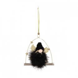 Anhänger Fluffy Angel Schleife schwarz 16 cm
