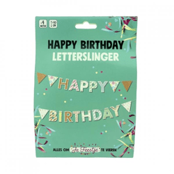 D.P. Factory Buchstabengirlande Happy Birthday 4 Meter