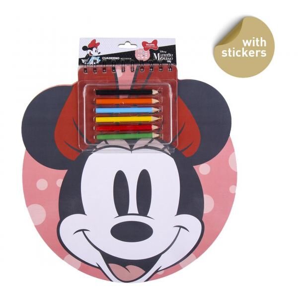Disney Minnie Mouse - Notizbuch mit Sticker - rund