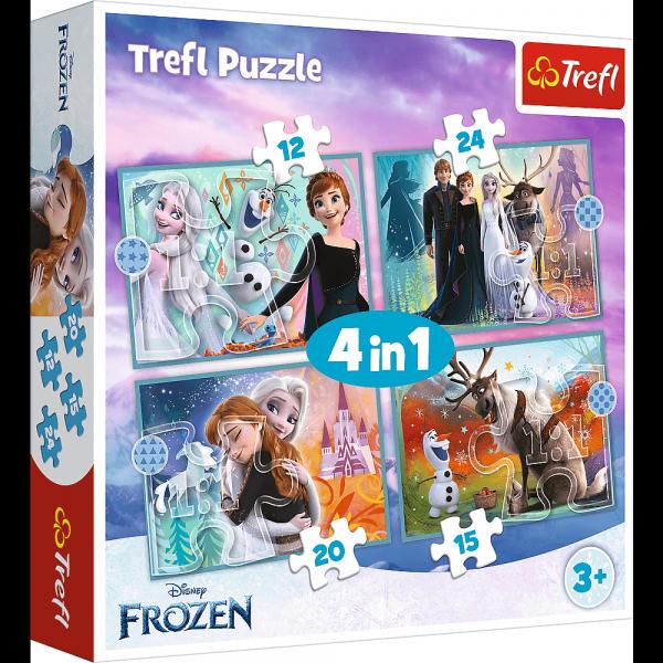 Disney Frozen / Die Eisk&ouml;nigin - 4 in 1 Puzzle 12,15, 20, 24 Teile