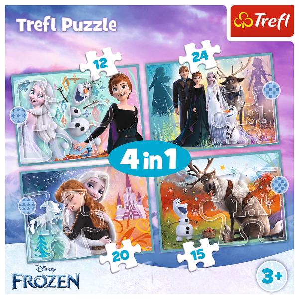 Disney Frozen / Die Eisk&ouml;nigin - 4 in 1 Puzzle 12,15, 20, 24 Teile