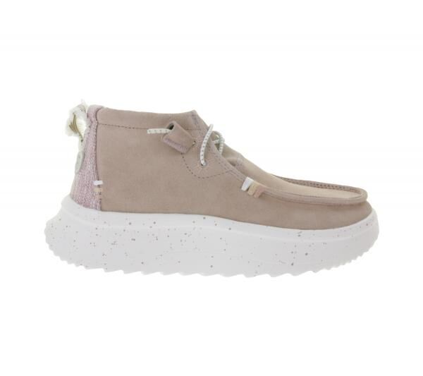 HEY DUDE Wendy Peak Damen Schlupf-Stiefelette im Mokassin-Look mit Wechselfu&szlig;bett und Echtleder 40411-684 Altrosa