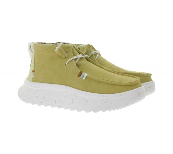 HEY DUDE Wendy Peak Damen Schlupf-Stiefelette im Mokassin-Look mit Wechselfu&szlig;bett und Echtleder 40411-265 Beige