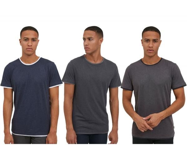 klassisches 11 PROJECT PRVenanzio Herren T-Shirt mit Rundhals Shirt 20714124ME in Blau Dunkelgrau oder Grau