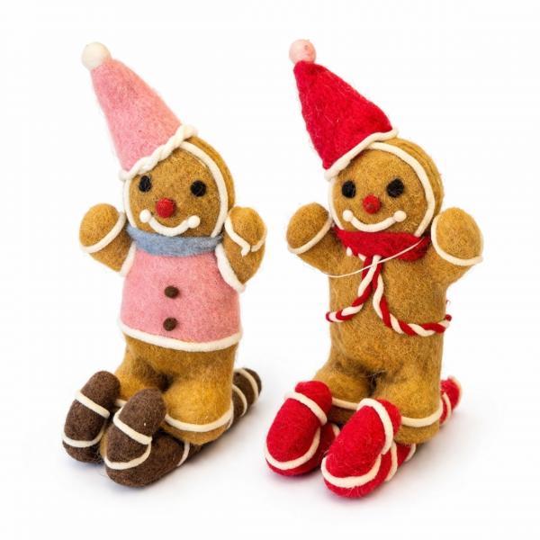 Deco figuur Kerst vilt 23 cm 6 assorti